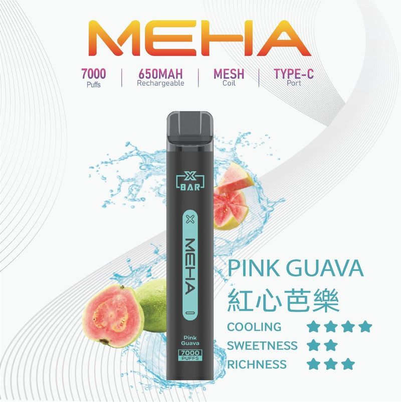 MEHA XBAR 小黑條拋棄式電子煙7000 口大容量｜多種口味任選｜台灣正版授權