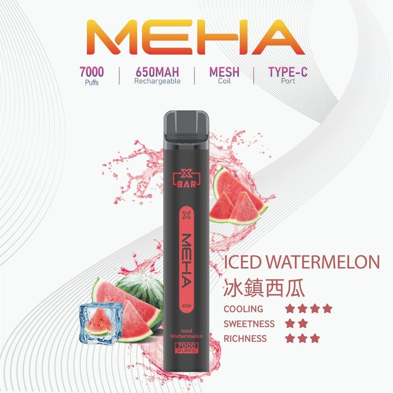 MEHA XBAR 小黑條拋棄式電子煙7000 口大容量｜多種口味任選｜台灣正版授權
