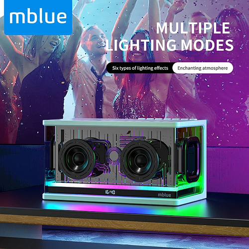 AURA 9 Super Bass Bluetooth Speaker BT 53 Version 10m Transmission Range 8000mAh Large Battery Transparent Black White Optional TF AUX USB Multi Mode Must Have for African Music Lovers