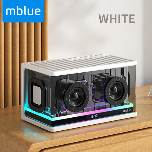 AURA 9 Super Bass Bluetooth Speaker BT 53 Version 10m Transmission Range 8000mAh Large Battery Transparent Black White Optional TF AUX USB Multi Mode Must Have for African Music Lovers