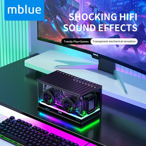 AURA 9 Super Bass Bluetooth Speaker BT 53 Version 10m Transmission Range 8000mAh Large Battery Transparent Black White Optional TF AUX USB Multi Mode Must Have for African Music Lovers