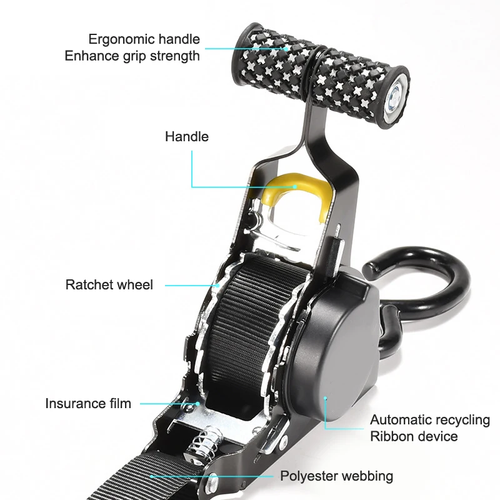 Xielian S Hook Cargo Straps｜700KG Ultra High Load 9.12mm Thick Hook｜0.76MM UV Resistant Polyester Belt｜New Material Plastic Parts｜Africa Transport Choice
