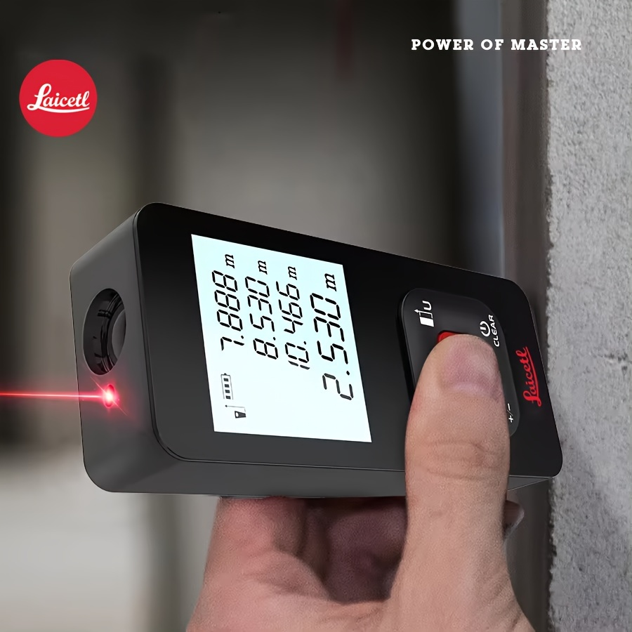 Laser Distance Meter USB Rechargeable ±2mm High Precision 750 Resolution IP56 Dustproof Waterproof 0-40℃ Operating Temp 154g Ultra-Light Perfect for Renovation Construction Home Use