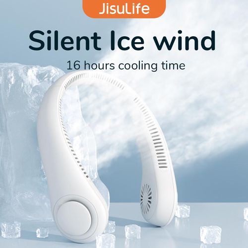 Portable Neck Fan, 4000 mAh Battery Rechargeable, 5 Speeds Adjustable,Twistable Hands-Free Bladeless Neckband for Sports