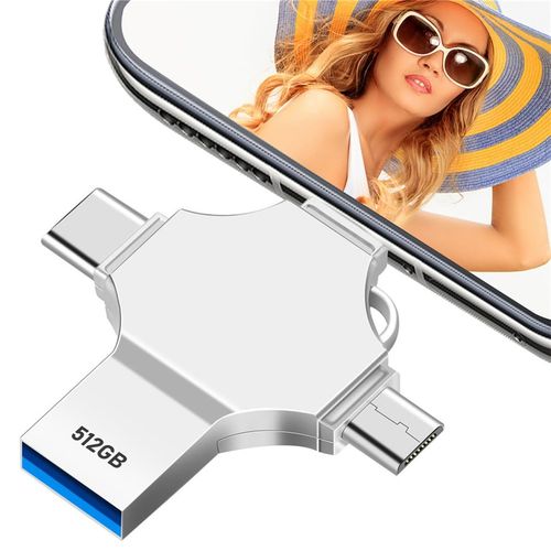 4 In 1 Memory 128 GB Micro SD Card Reader For IPhone Ipad Android Mac PC Camera Type C Lighting Usb C Android Reader Portable Reader