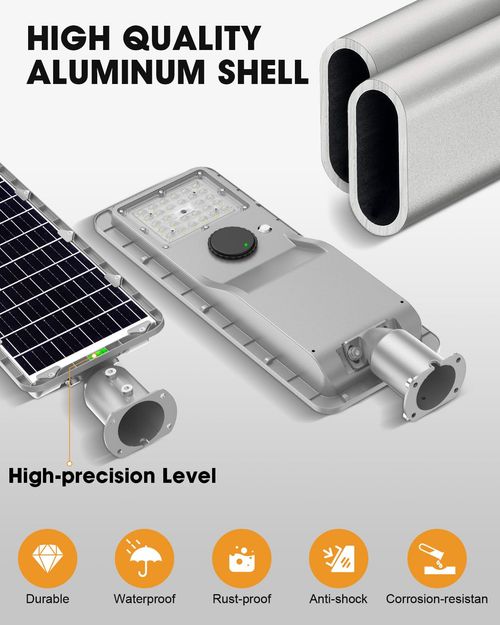 Zero Electricity Bill! Heavy Duty Aluminum Solar Street Light - 3 Year Warranty, Dusk to Dawn LED Outdoor Road Lamp, Hail-Resistant & Waterproof for Nigeria Homes & Streets