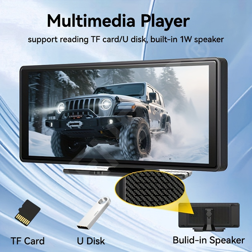 B5303 Car MP5 Player 1026 IPS HD Screen AHD Rear View Camera Support Bluetooth 50 DualBand WiFi Allwinner Melis OS Wired Wireless CarPlay H265 MP4 Video Playback Portable Car Entertainment Hub