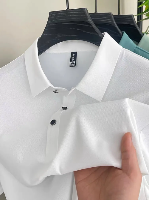 New 2025 Summer Ice Silk Short Sleeve T Shirt 81 90 Nylon Polyamide Fabric Slim Fit with Patchwork Design Essential African Casual Wear