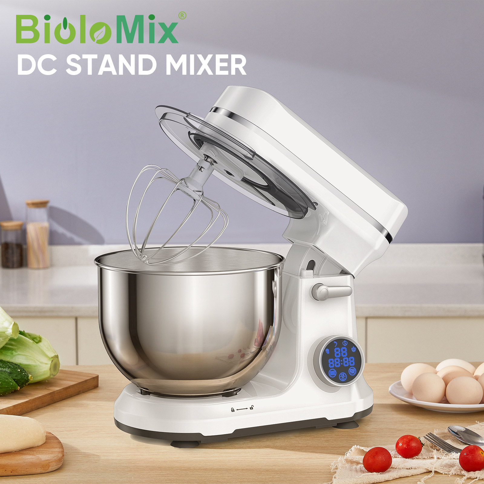 Biolomix Nordic Style Blender - 7+ Speed Gears | ≤36V Safe Voltage | 10000RPM Motor | 34×29×31cm Compact | 2-3 Servings | 46-70dB Quiet | Must-Have Kitchen Upgrade