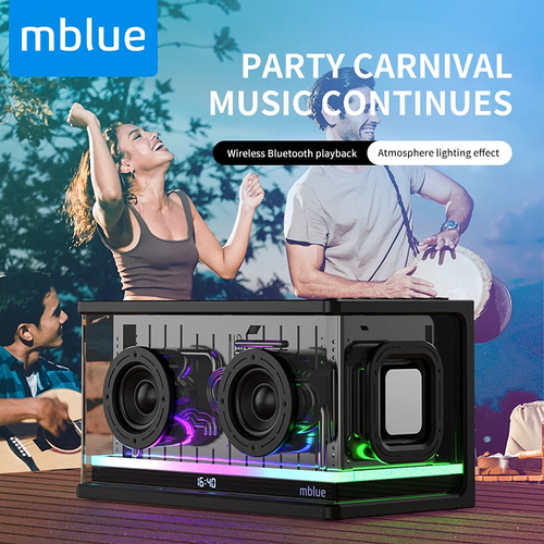 AURA 9 Super Bass Bluetooth Speaker BT 53 Version 10m Transmission Range 8000mAh Large Battery Transparent Black White Optional TF AUX USB Multi Mode Must Have for African Music Lovers