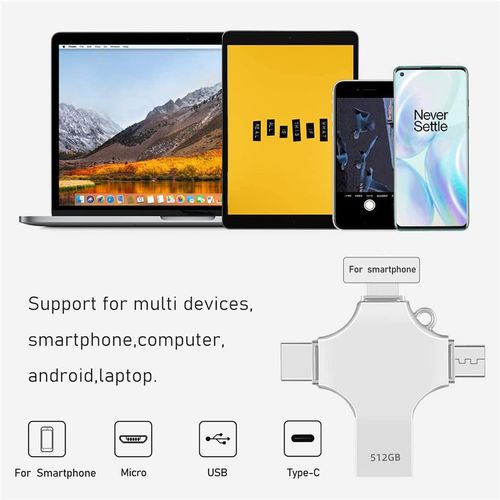 4 In 1 Memory 128 GB Micro SD Card Reader For IPhone Ipad Android Mac PC Camera Type C Lighting Usb C Android Reader Portable Reader