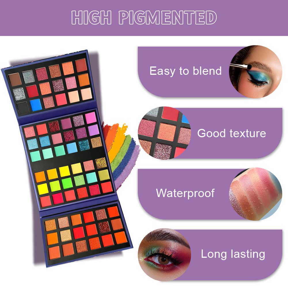 72 Colors Glitter Eyeshadow Palette Matte Waterproof Long Lasting Pressed Powder Cosmetics Kit Fashion Women Eye MakeUp Pallet