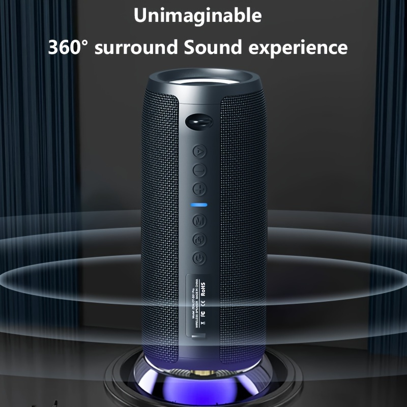 IPX5 Waterproof Bluetooth Speaker - Bluetooth 5.0 HD Sound | TWS Stereo Pairing | 1800mAh Battery | 5W×2 Powerful Output | 4-5H Playtime | 15m Wireless Range