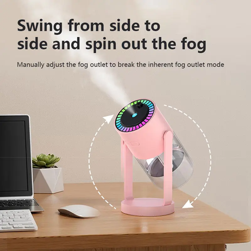 🔥In vogue🔥New Creative 280ml Rotating Starlight Projector Air Humidifier Portable USB Ultrasonic Cool Mist Humidifier for Home Car Office
