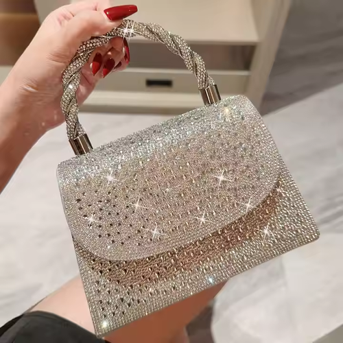 🔥RB157 Trendy Latest Small Handbags 2025 Young Lady Leather Bags Rhinestone Luxury Ladies Design Purses for Woman