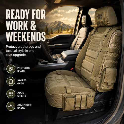 ✨DLJ-Cepin✨Tactical Car Seat Cover – Rugged Protection & Smart Storage