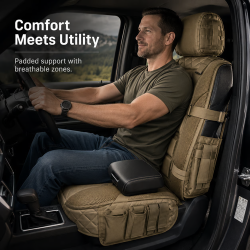 ✨DLJ-Cepin✨Tactical Car Seat Cover – Rugged Protection & Smart Storage