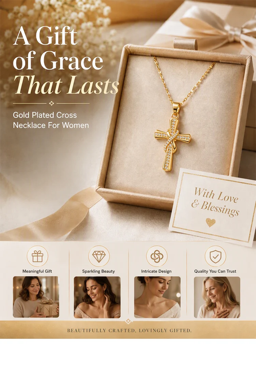 ✨DLJ-CePin✨Sparkling Twisted Cross Pendant Necklace