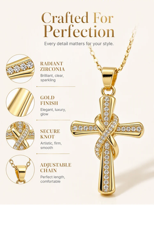 ✨DLJ-CePin✨Sparkling Twisted Cross Pendant Necklace