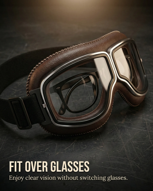 ✨DLJ-CePin✨🕶️ OTG Vintage Motorcycle Goggles (Fits Over Glasses)