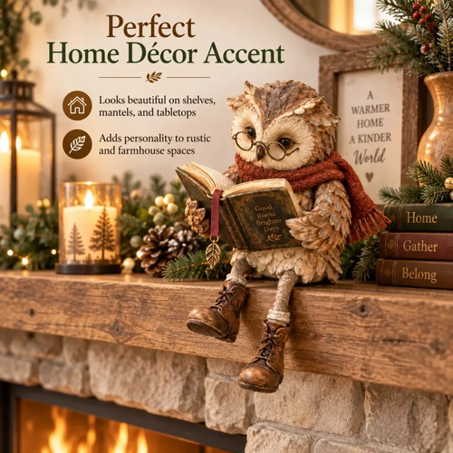 ✨DLJ-CePin✨Reading Owl Figurine