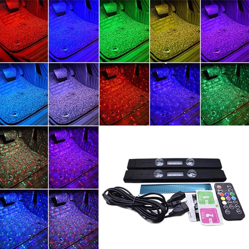 ✨DLJ-CePin✨Wireless Car Atmosphere Light, RGB Music Sync LED Strip with Remote Control