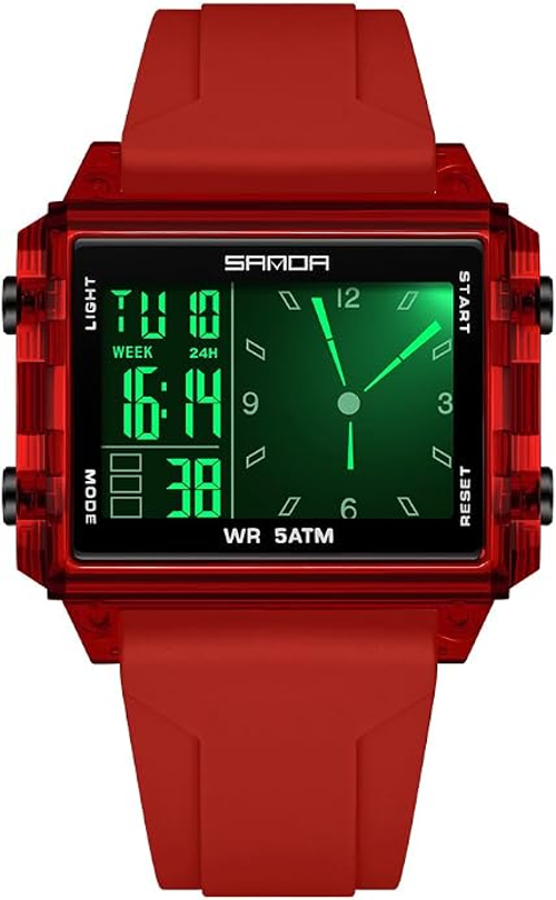 ✨DLJ-CePin✨Digital Sports Watch for Men Women Transparent