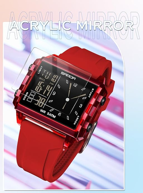 ✨DLJ-CePin✨Digital Sports Watch for Men Women Transparent