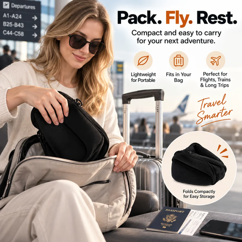 ✨DLJ-CePin🔥✈️ 3-in-1 Travel Sleep Support – Blackout Eye Mask & Head Support