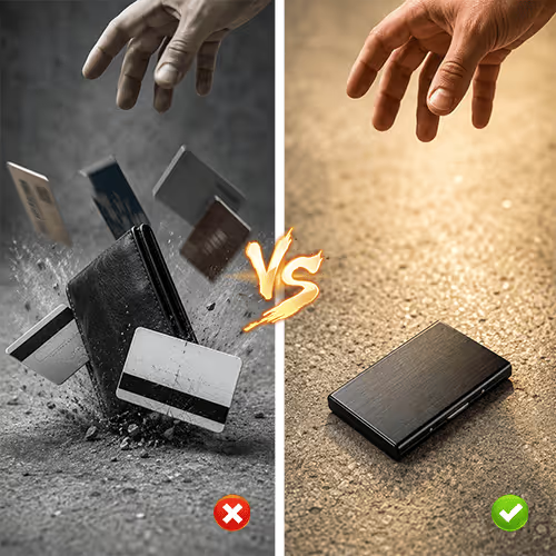 ✨DLJ-CePin🔥High-End Stainless Steel Anti-Magnetic and Anti-Theft Wallet