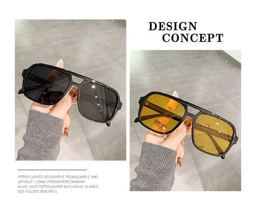 ✨DLJ-CePin✨Stylish Street-Style Sunglasses: Retro Double-Bridge Sunglasses with UV Protection