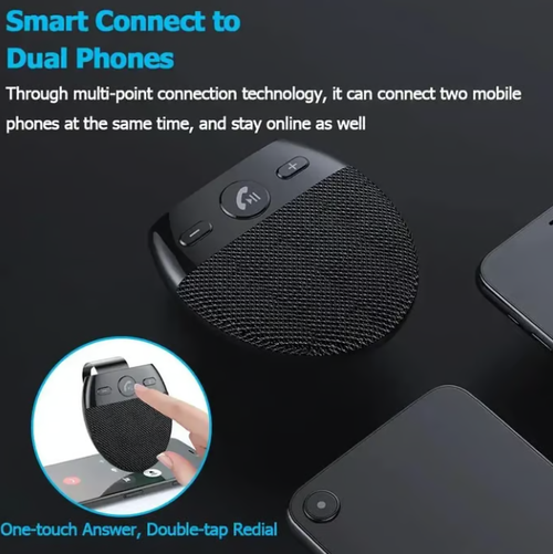 ✨DLJ-CePin✨🚗 Bluetooth 5.0 Car Sun Visor Speakerphone – Hands-Free Wireless Car Kit with HD Sound Mic for Clear Calls, GPS & Music
