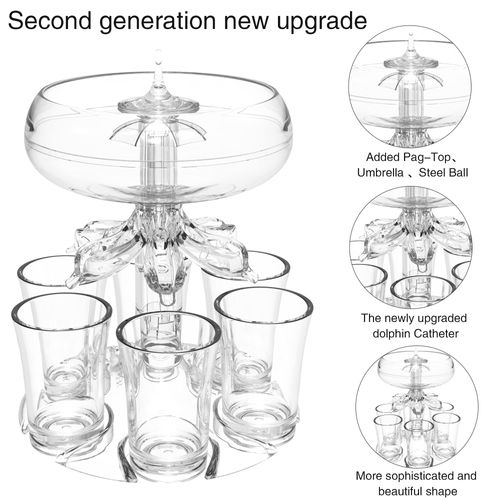 🔥Hot Seller🔥 6 Shot Portable Liquor Dispenser, Consistent Pour Volume for Whisky Cocktail Home BBQ Party