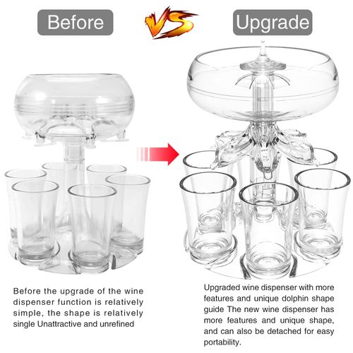 🔥Hot Seller🔥 6 Shot Portable Liquor Dispenser, Consistent Pour Volume for Whisky Cocktail Home BBQ Party