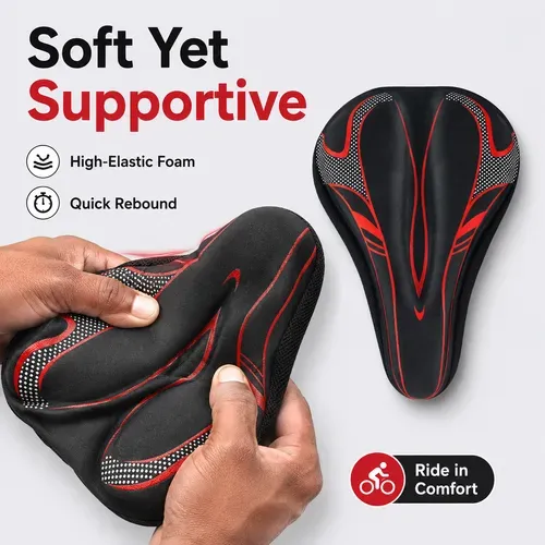 🚚 24H Shipping 💵 COD｜Extra Wide Bike Seat Cushion | Oversized Comfort Saddle with High Elastic Sponge & Silica Gel