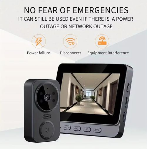 🔥Hot Seller🔥 Mini Wire-Free Video Doorbell with Display Screen, Two-Way Talk for Home & Shop Security