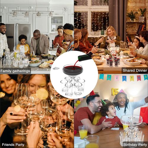 🔥Hot Seller🔥 6 Shot Portable Liquor Dispenser, Consistent Pour Volume for Whisky Cocktail Home BBQ Party