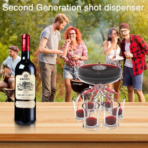 🔥Hot Seller🔥 6 Shot Portable Liquor Dispenser, Consistent Pour Volume for Whisky Cocktail Home BBQ Party