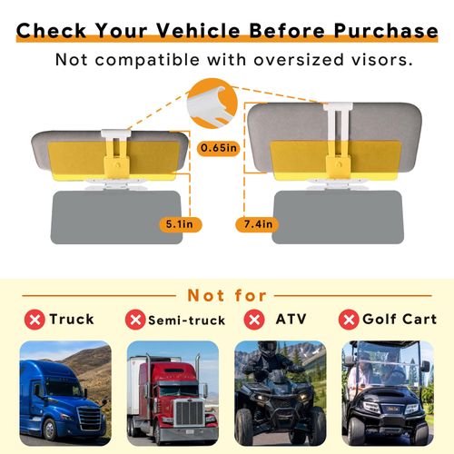 🔥Hot Seller🔥 Universal Easy Install Anti Glare Visor Attachment, Light Filter for Day Night Vehicle Travel