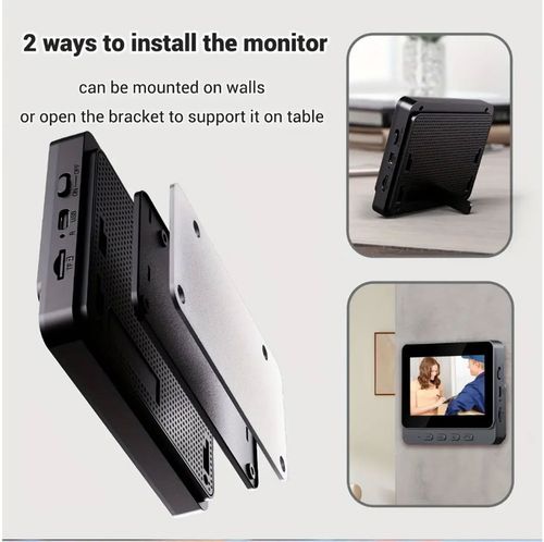 🔥Hot Seller🔥 Mini Wire-Free Video Doorbell with Display Screen, Two-Way Talk for Home & Shop Security