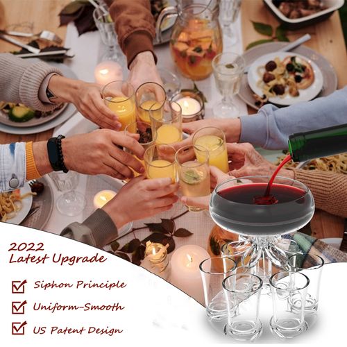 🔥Hot Seller🔥 6 Shot Portable Liquor Dispenser, Consistent Pour Volume for Whisky Cocktail Home BBQ Party