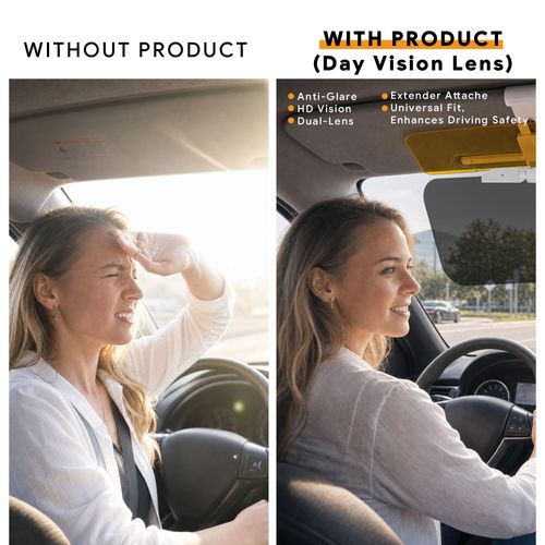🔥Hot Seller🔥 Universal Easy Install Anti Glare Visor Attachment, Light Filter for Day Night Vehicle Travel