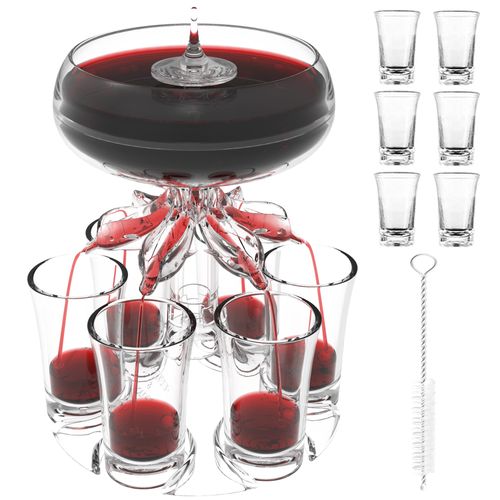 🔥Hot Seller🔥 6 Shot Portable Liquor Dispenser, Consistent Pour Volume for Whisky Cocktail Home BBQ Party