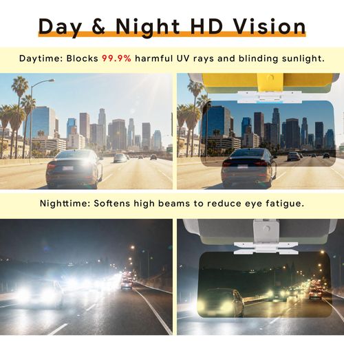 🔥Hot Seller🔥 Universal Easy Install Anti Glare Visor Attachment, Light Filter for Day Night Vehicle Travel