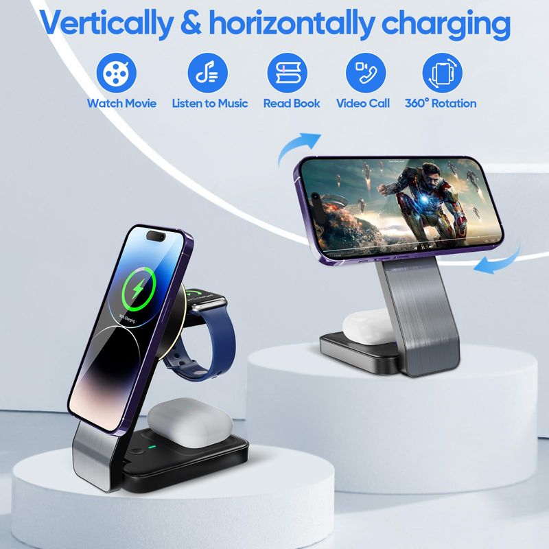 3-in-1 Wireless Charging Station for Apple Devices