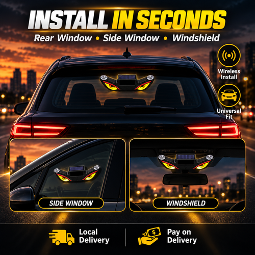 Car Devil's Eye Rear Window Light Wireless LED Warning Light