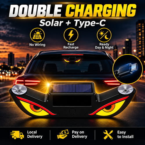 Car Devil's Eye Rear Window Light Wireless LED Warning Light