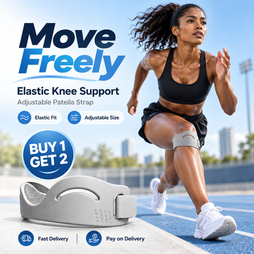2PCS Set Patella Strap Adjustable Anti-Slip Silicone Knee Brace for Knee Support, Running, Jump Rope, Gym and Sports, Nairobi Stock, COD, Free Shipping, Pay on Delivery
