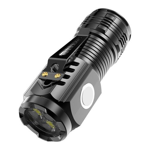 Howlighting Mini Rechargeable 3 LED Glare Flashlight Plastic Model USB Portable Multifunction Flashlight Outdoor Torch