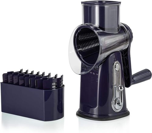 Susteas Non-Electric Kitchen Tool Manual Rotary Cheese Grater 5 Blades Strong Suction Base Dishwasher Washable Fruit Vegetable